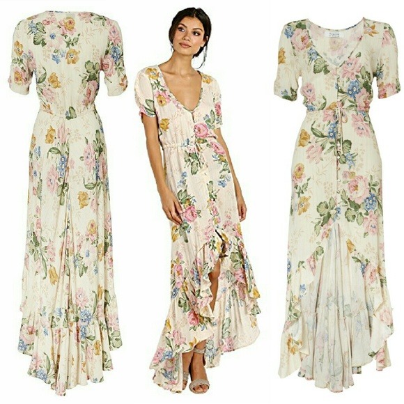 New auguste delilah maxi dress natural bloom 6 XS - Picture 5 of 16